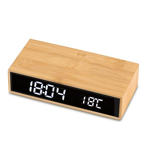 Conti kabelloses Ladegerät mit Uhr, braun, Produktbild (1)