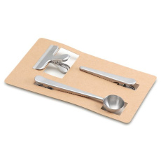 Kaffi Messlöffel- und Clip-Set, silber