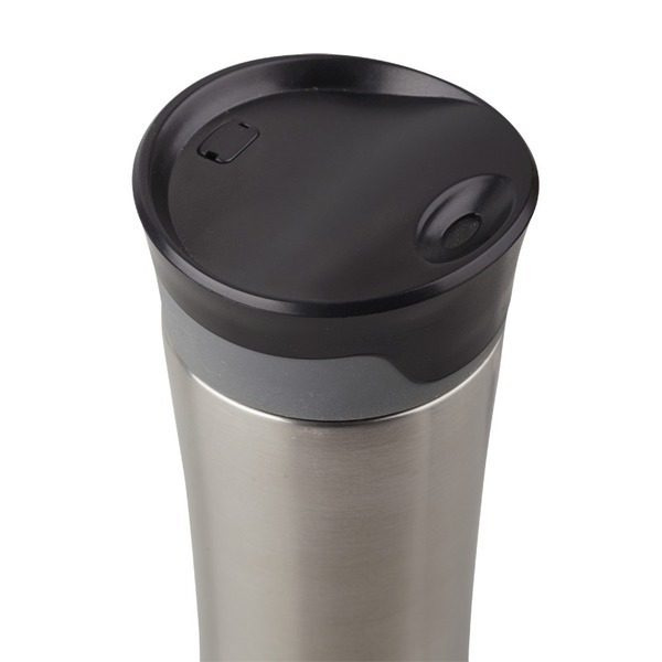 430 ml Thermobecher „Telescope“, schwarz/silber, Produktbild (1)