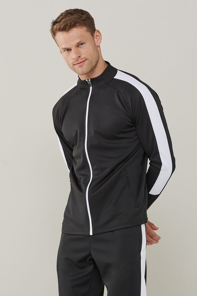 STRICK-TRAININGSANZUG-OBERTEIL, black, 3XL, Produktbild, schwarz