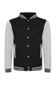 Just Hoods College-Sweatshirt, schwarz/grau meliert