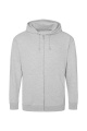 Just Hoods Kapuzenpullover mit Reißverschluss, meliertes Grau