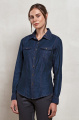 Premier Damen Jeans Stitch Denimhemd, blau