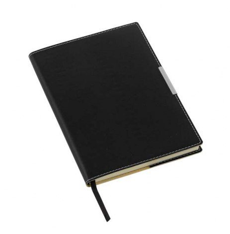 Notizbuch schwarz mit Platte, Produktbild