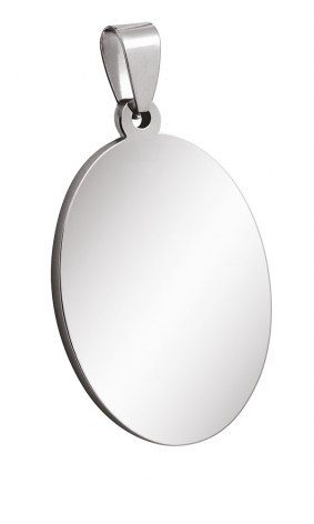 Ovaler Anhänger aus Stahl, mittelgroß, 24 × 36 mm, Produktbild (1)