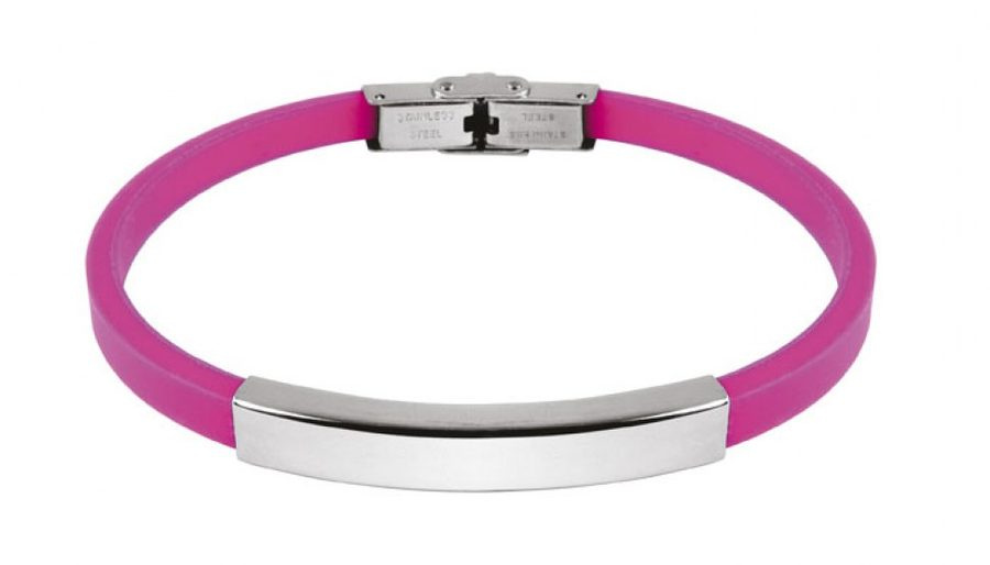 Stahlarmband und rosa EVA-Schaumstoff 0,5 cm, Produktbild (1)