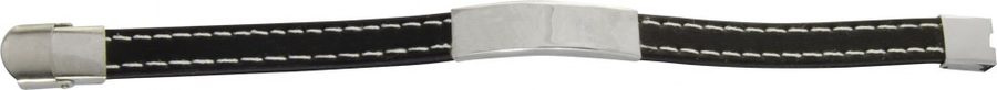 Stahl- und schwarzes Armband – weiße Naht, Produktbild
