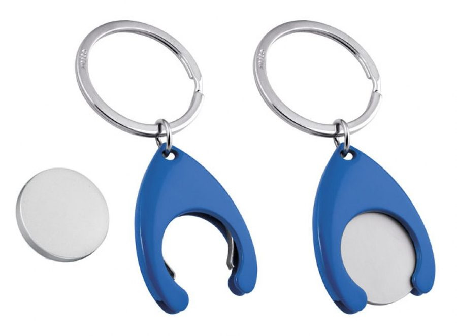 Schlüsselanhänger blau - Satin Euro, Produktbild (1)