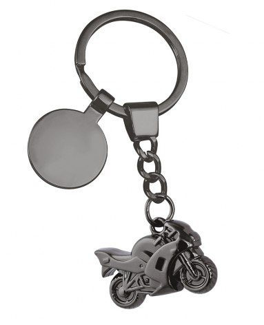 Schlüsselanhänger Motorrad schwarz verchromt, Produktbild (1)