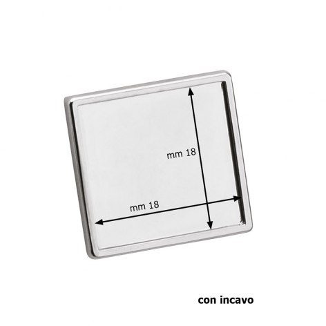 Quadratische Brosche 21 × 21 Vertiefung 18,2 × 18,2 mm, Produktbild (1)