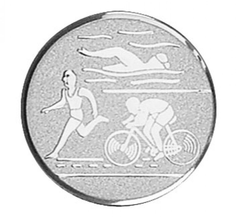 Medailleneinsatz mit Triathlonmotiv, 25 mm, Produktbild