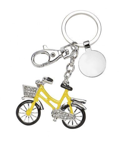 Schlüsselanhänger Fahrrad gelb/schwarz, ohne Box, Produktbild