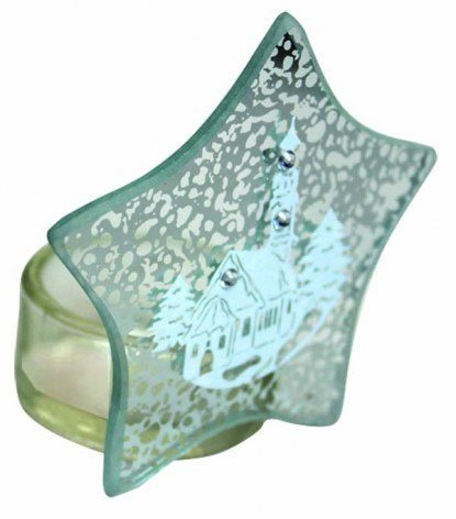 Teelichthalter aus Glas, Stern, Produktbild