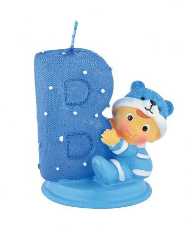Kerze „Baby Boy“, himmelblau, 70 mm hoch, Produktbild (1)