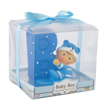 Kerze „Baby Boy“, himmelblau, 70 mm hoch, Produktbild (2)