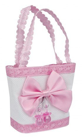 Kleine Geschenktüte mit Schleife, rosa, Produktbild