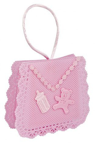 Kleine Tasche aus rosa Textil, ein echter Hingucker., Produktbild