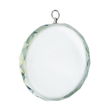 Medaille aus weißem Glas, 80 × 80 × 12 mm, Produktbild (1)