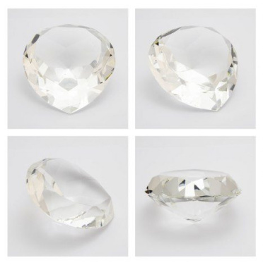 Herz aus weißem Glas, Durchmesser 40 mm, Produktbild (2)
