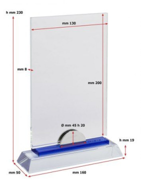 Vetro rettangolare 200 × 130 × 8 base blue, Produktbild (3)