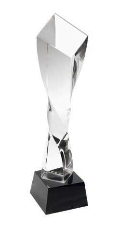 Trophäe aus Kristall, 210 × 70 × 70 mm, Sockel 70 × 70 × 40 mm, Produktbild (1)