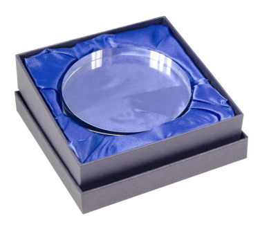 Schreibtisch-Briefbeschwerer aus weißem Glas, Durchmesser 120 mm, Höhe 19 mm, Produktbild (2)
