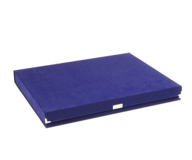 Auszeichnungsplakettenbox 21 × 17 cm aus blauem Samt, Produktbild (3)