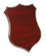 Wappenschild aus Mahagoni, 190 × 260 × 15 mm, ohne Schachtel