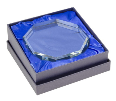 Achteckiger Briefbeschwerer aus Glas, 100 × 100 × 19 mm, Produktbild (2)