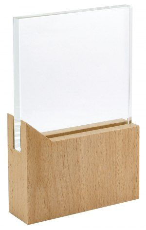 Glas 130 × 130 × 15 mm mit Holzverstärkung, Produktbild (1)