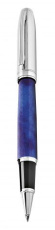 Kugelschreiber, blau marmoriert/verchromt glänzend