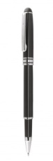 Schwarzer Kugelschreiber – verchromt, Durchmesser 12 mm