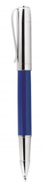 Kugelschreiber, metallblau, verchromte Kappe, Produktbild (2)