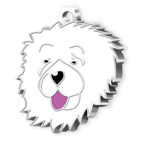 Hunde-Namensschild Chow-Chow weiß, Produktbild (1)