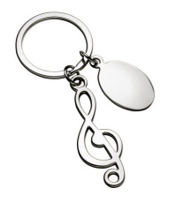 Schlüsselanhänger aus Metall in Form eines Violinschlüssels, ohne Schachtel