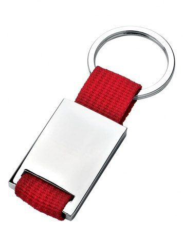 Schlüsselanhänger aus rotem Nylon, ohne Schachtel, Produktbild