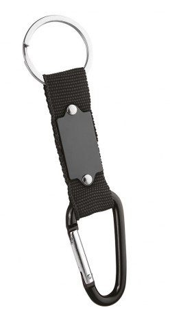 Karabiner-Schlüsselanhänger schwarz, Produktbild (1)