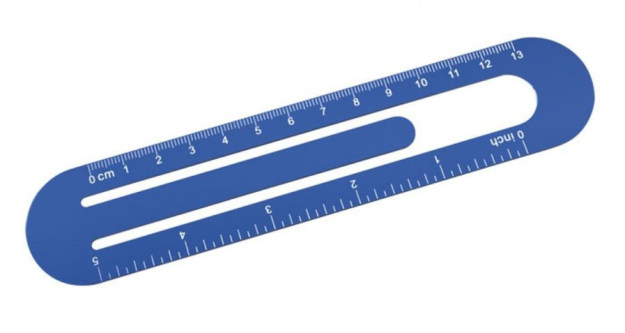 Lineal, Aluminium, eloxiert, blau, Produktbild