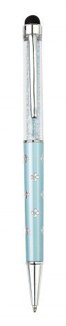 Stift aus Aluminium, himmelblaue Blume, Produktbild