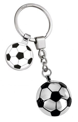 Schlüsselanhänger Fußball, Durchmesser 28 mm – mit Münze, Produktbild (1)