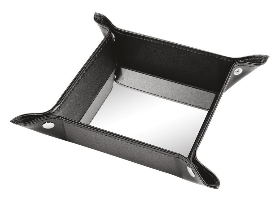Schwarze PU-Serveschale 10 × 10 cm mit Teller, Produktbild (1)