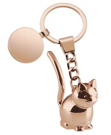 Schlüsselanhänger mit rosa Katze und Anhänger, Produktbild (1)