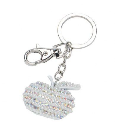 Schlüsselanhänger Apfel mit Strass, ohne Schachtel, Produktbild