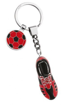 Schlüsselanhänger Fußballschuh rot/schwarz, Produktbild (2)