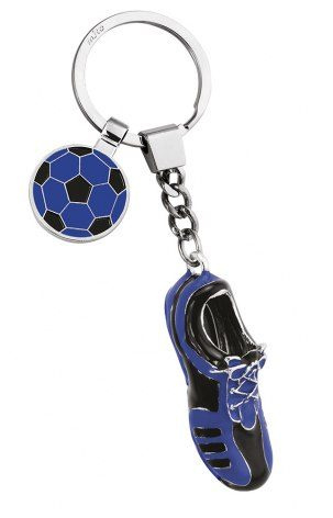Schlüsselanhänger Fußballschuh blau/schwarz, Produktbild (1)