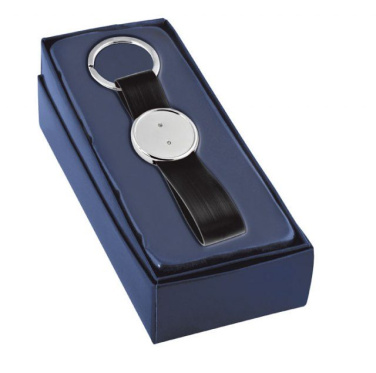 Schlüsselanhänger, gestreift, PVC, schwarz mit Aussparung, Produktbild (3)