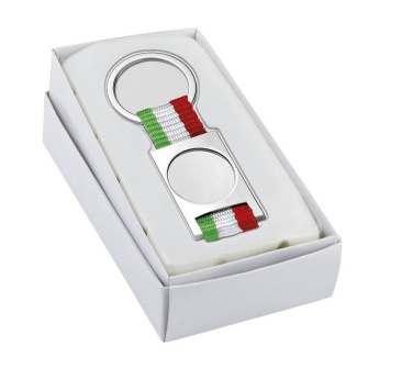 Schlüsselanhänger mit italienischer Flagge, hohl, 25 mm, Produktbild (2)