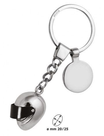 Schlüsselanhänger Helm klein verchromt, Produktbild (1)