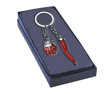 Schlüsselanhänger mit Mais-Amulett und rotem Marienkäfer, Produktbild (2)
