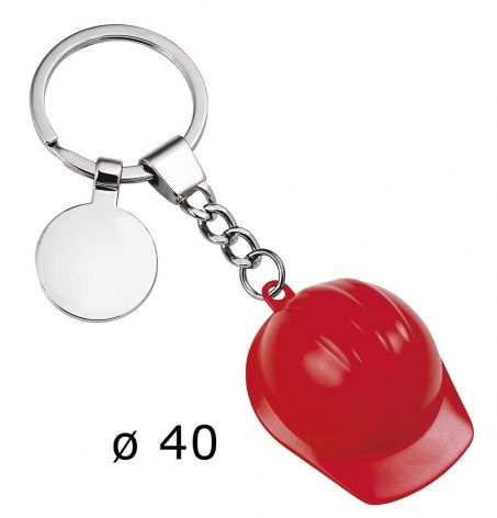 Roter Helm-Schlüsselanhänger, Helmdurchmesser 40 mm, Produktbild (1)